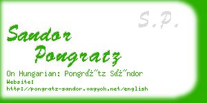 sandor pongratz business card